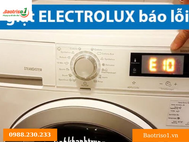 Dấu hiệu nhận biết máy giặt Electrolux báo lỗi E10