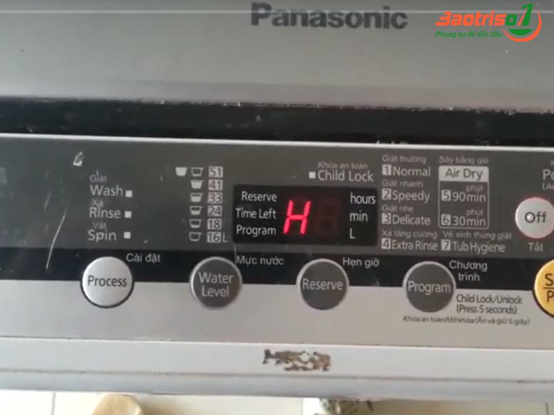 Dấu hiệu nhận biết máy giặt Panasonic báo lỗi H01