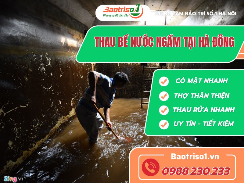 Thau bể nước ngầm tại Hà Đông- Baotriso1