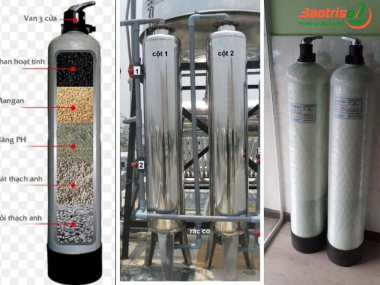 Cấu tạo của cột lọc nước tổng đầu nguồn Cấu tạo của cột lọc nước tổng đầu nguồn