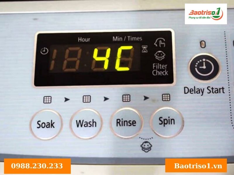 Dấu hiệu nhận biết lỗi 4C máy giặt Samsung là gì?