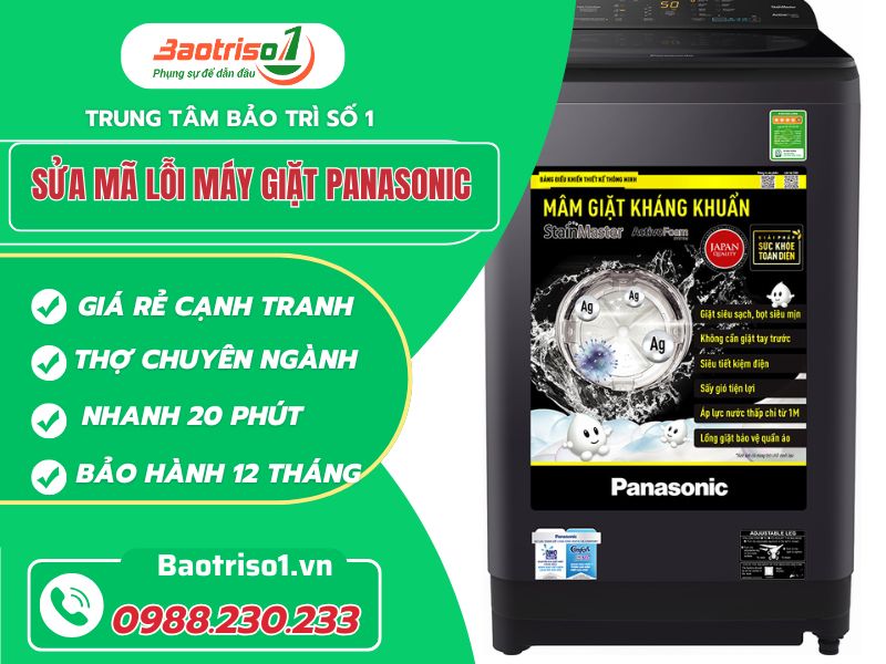 Lỗi H02 máy giặt Panasonic cửa trên - Nguyên nhân, cách xử lý và phòng tránh hiệu quả