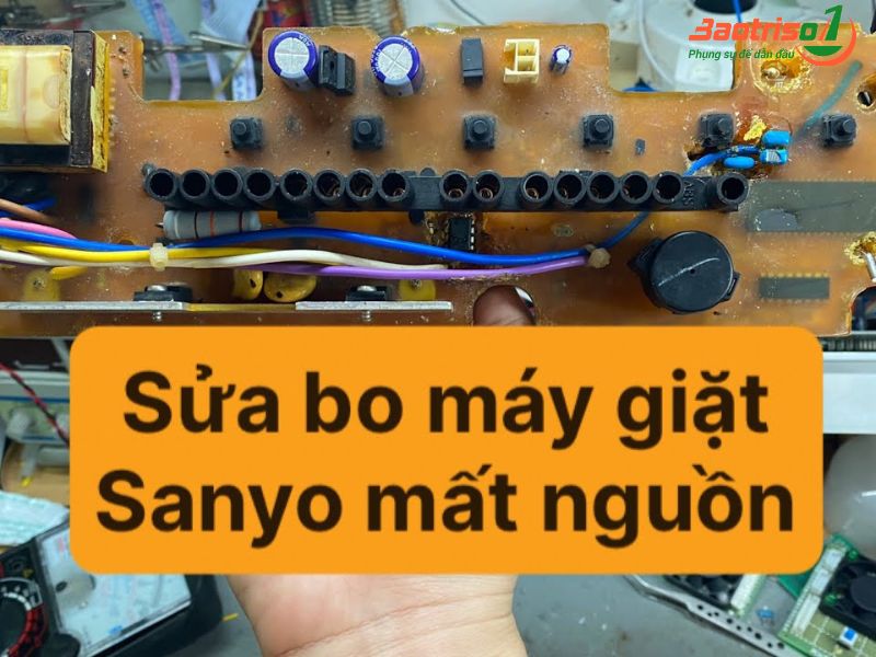 Sửa Board máy giặt Sanyo mất nguồn Sửa Board máy giặt Sanyo mất nguồn