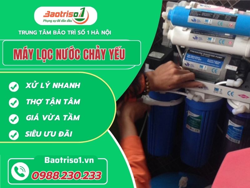 Nguyên nhân và cách khắc phục máy lọc nước chảy yếu