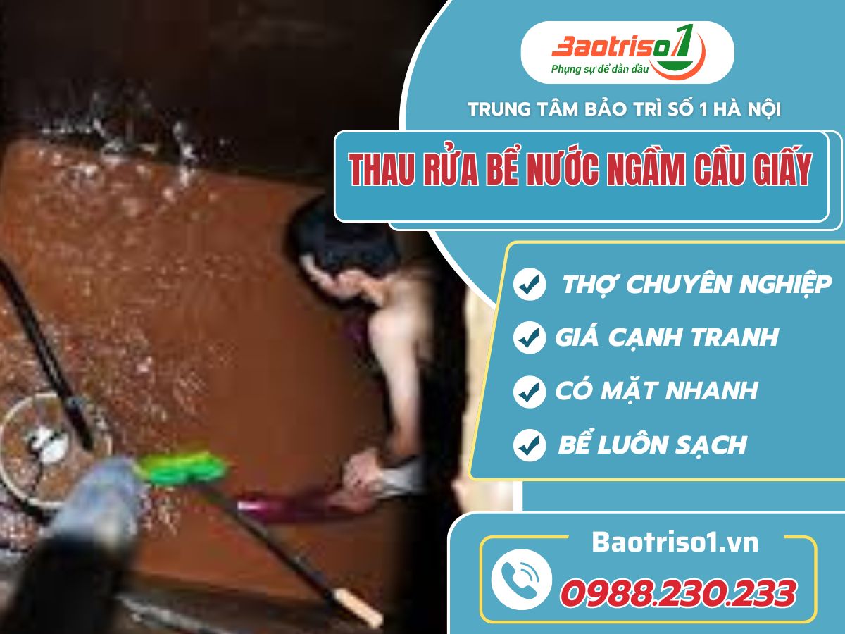 thau rửa bể nước ngầm Cầu Giấy
