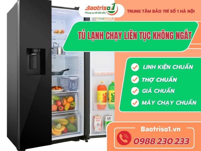 Vì sao tủ lạnh chạy liên tục không ngắt và cách khắc phục