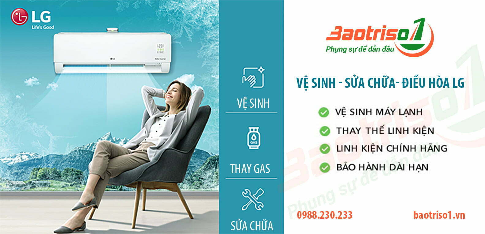 Baotriso1 sửa chữa, vệ sinh điều hoà LG