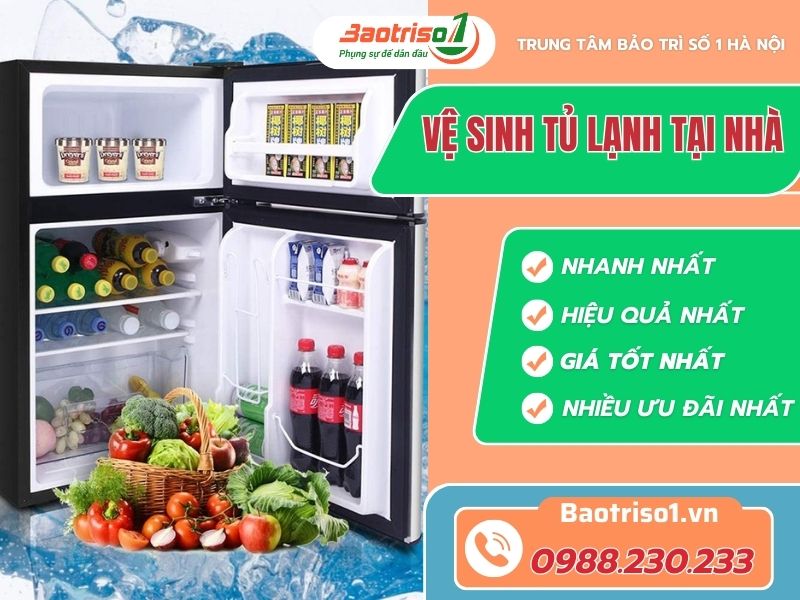 Vệ sinh tủ lạnh tại nhà Hà Nội uy tín, giá rẻ, sạch sẽ như mới