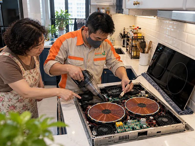 Thợ Bảo Trì Số 1 thay bo phím thanh trượt khi sửa bếp từ Eurosun
